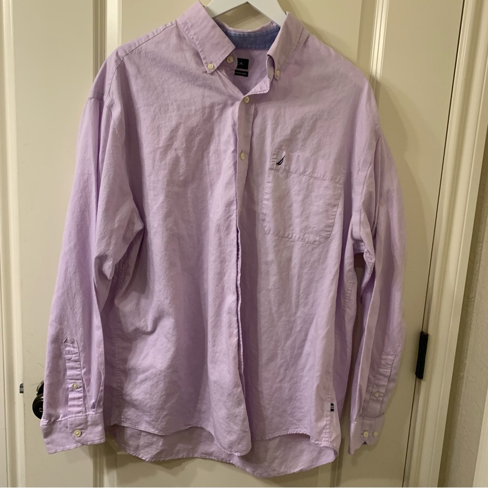 NWOT Nautica Classic Fit Ocean Washed Light Purple Button Down